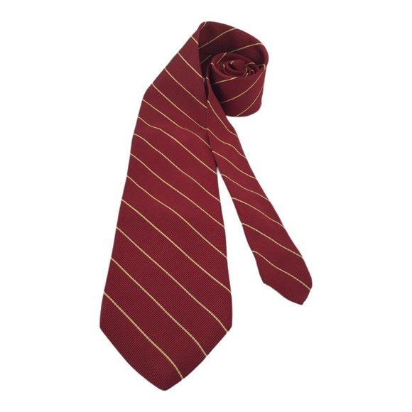 BROOKS BROTHERS COUNTRY CLUB Burgundy Striped Silk Tie USA 60"/3".3/4 NWOT - Picture 2 of 6